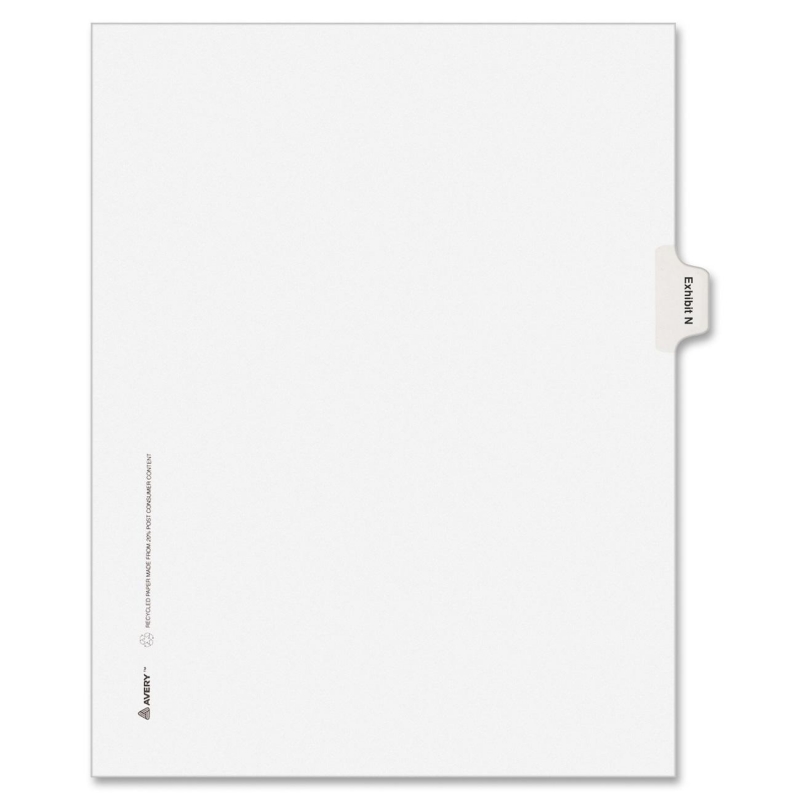 Avery Legal Exhibit Index Divider 82120 AVE82120
