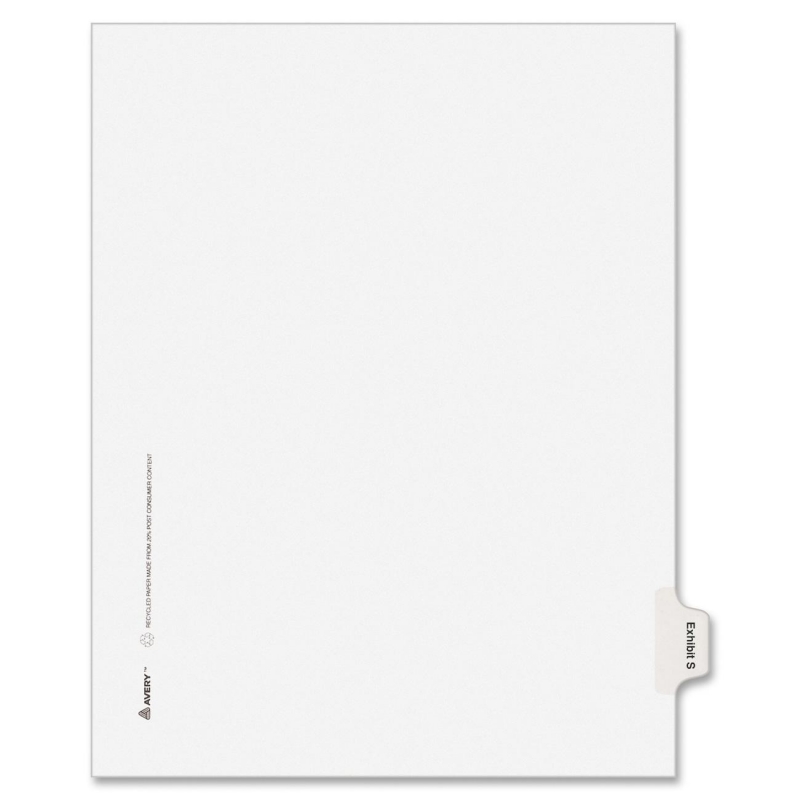 Avery Legal Exhibit Index Divider 82125 AVE82125