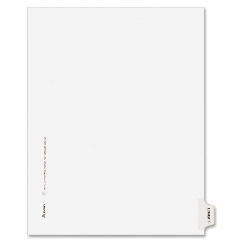 Avery Legal Exhibit Index Divider 82126 AVE82126