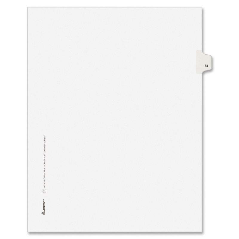 Avery Side-Tab Legal Index Divider 82279 AVE82279