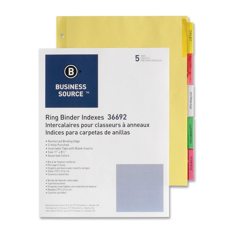 Business Source Ring Binder Index Divider 36692 BSN36692