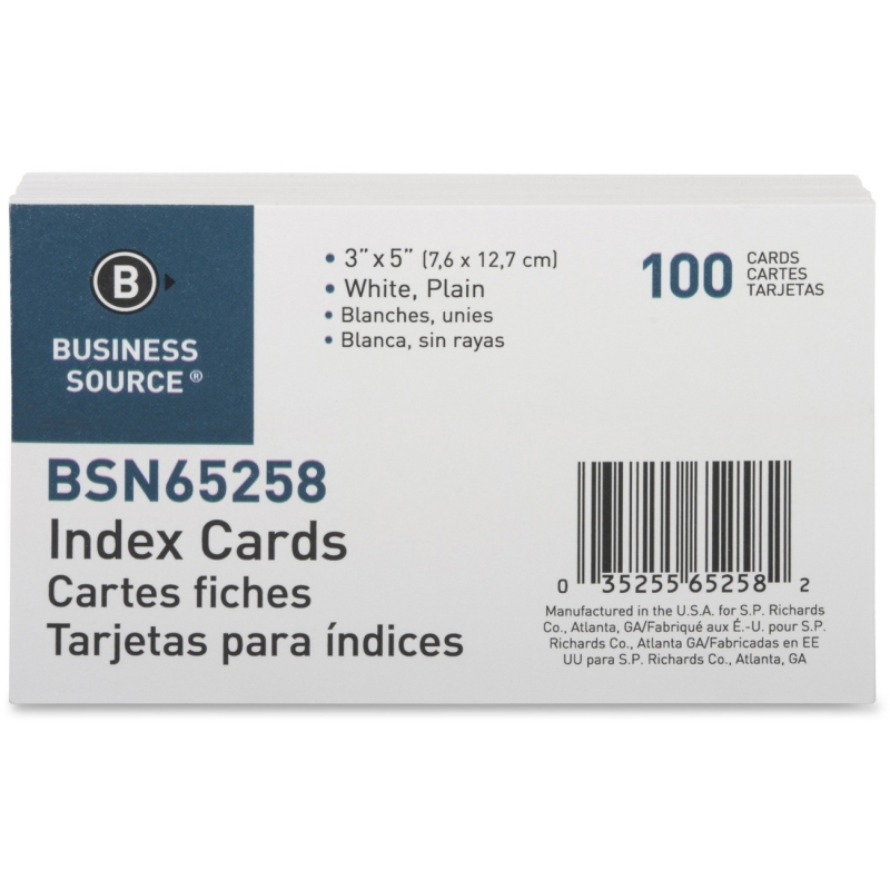 Business Source Plain Index Card 65258 BSN65258