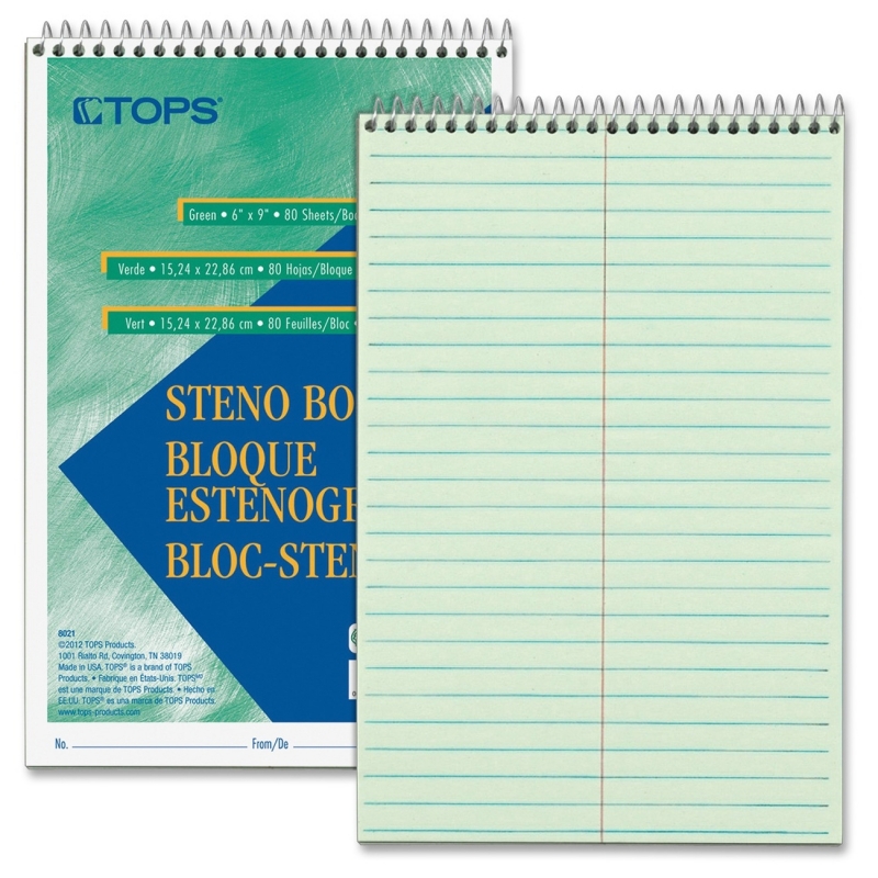 TOPS Green Tint Steno Books 8021DZ TOP8021DZ