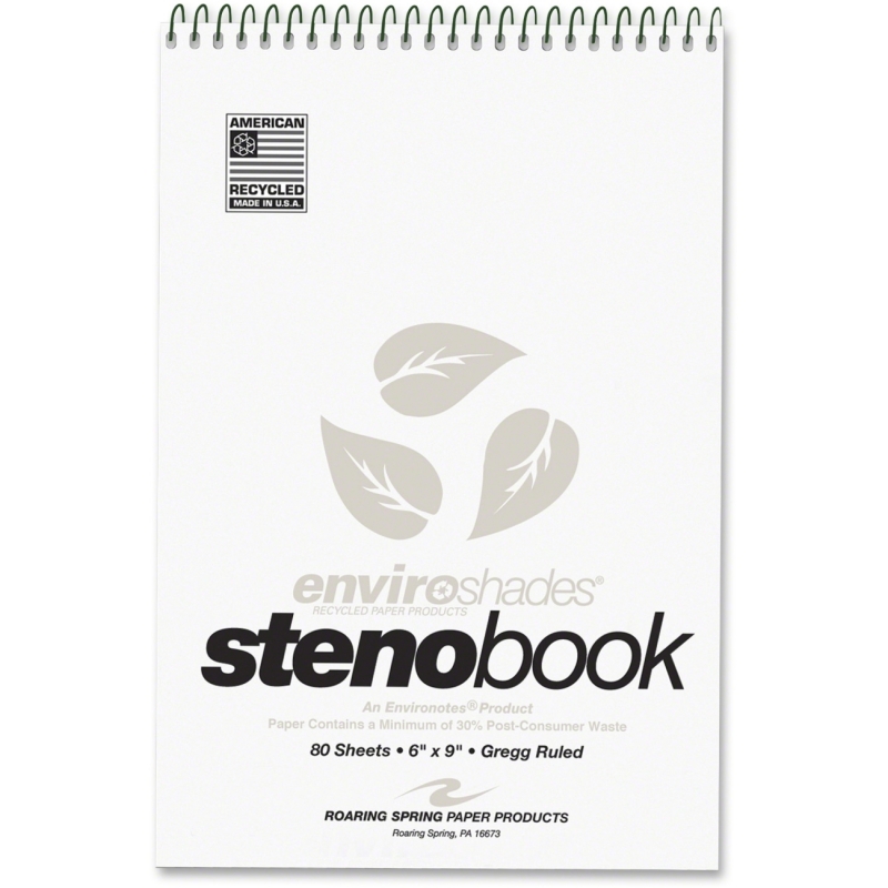 Roaring Spring Enviroshades Gregg Ruled Steno Book 12274 ROA12274