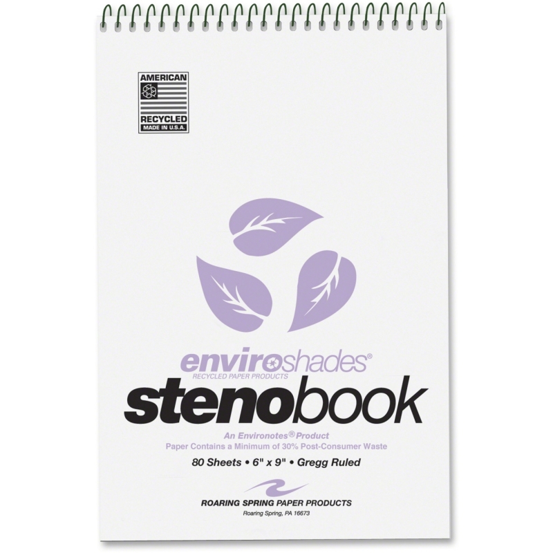 Roaring Spring Enviroshades Gregg Ruled Steno Book 12264 ROA12264