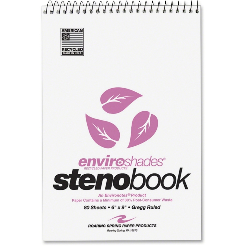 Roaring Spring Enviroshades Gregg Ruled Steno Book 12254 ROA12254