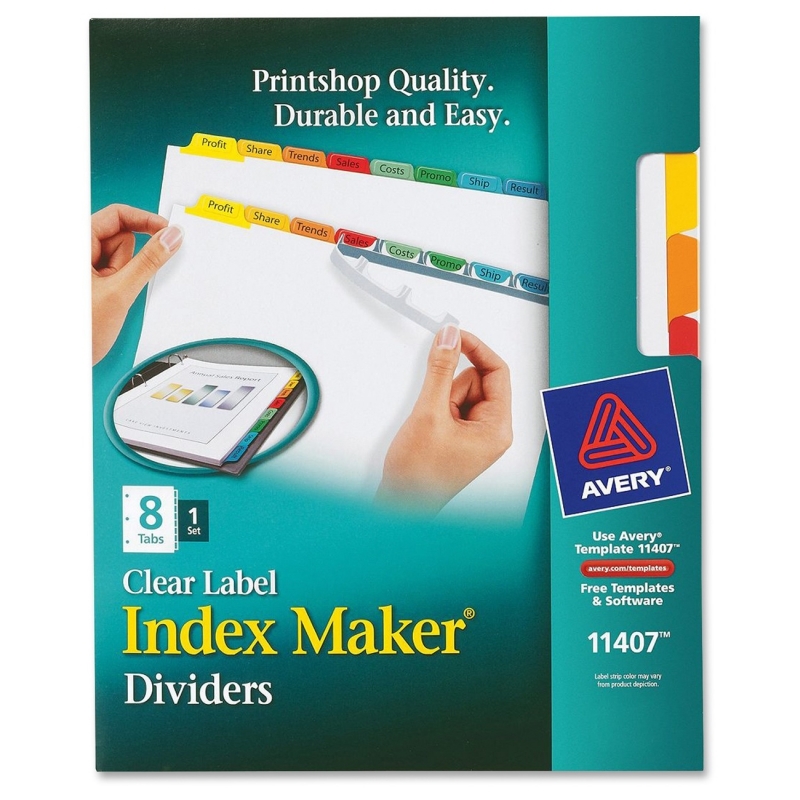 Avery Index Maker White Divider with Color Tabs 11407 AVE11407