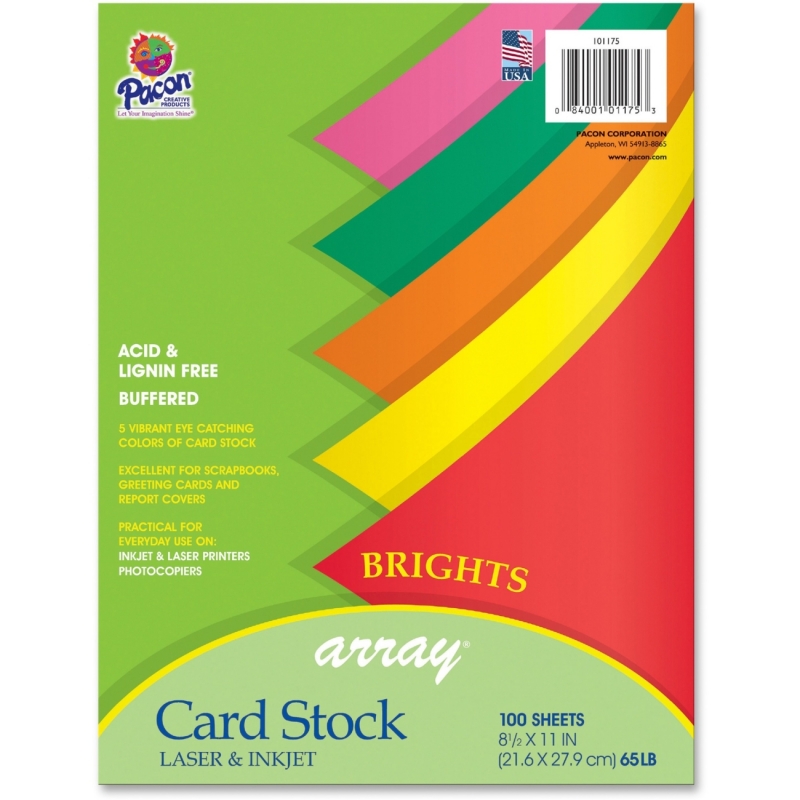 Pacon Array Brights Card Stock Paper 101175 PAC101175