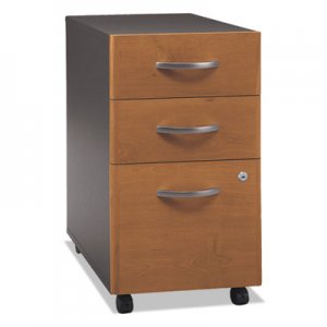 Bush Series C Collection Three-Drawer Mobile Pedestal (Assembled), Natural Cherry BSHWC72453SU WC72453SU