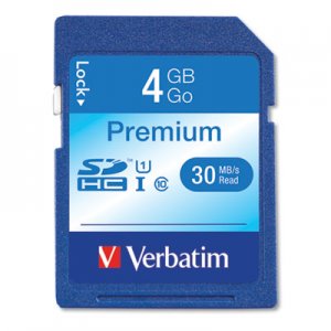 Verbatim 4GB Premium SDHC Memory Card, USH-1 U1 Class 10 VER96171 96171