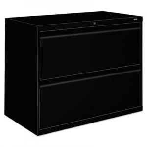 HON 800 Series Two-Drawer Lateral File, 36w x 19-1/4d x 28-3/8h, Black HON882LP H882.L