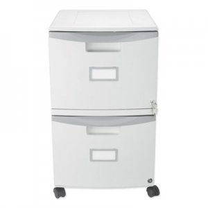 Storex Two-Drawer Mobile Filing Cabinet, 14-3/4w x 18-1/4d x 26h, Gray STX61310B01C 61310B01C
