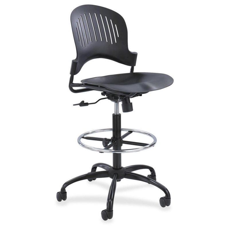 Safco Safco Zippi Plastic Extended-Height Chair - Black 3386BL SAF3386BL