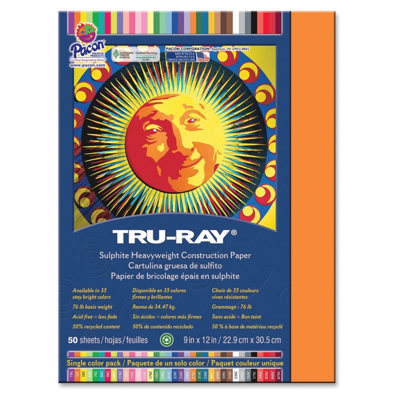 Pacon Pacon Tru-Ray Sulphite Construction Paper 103424 PAC103424