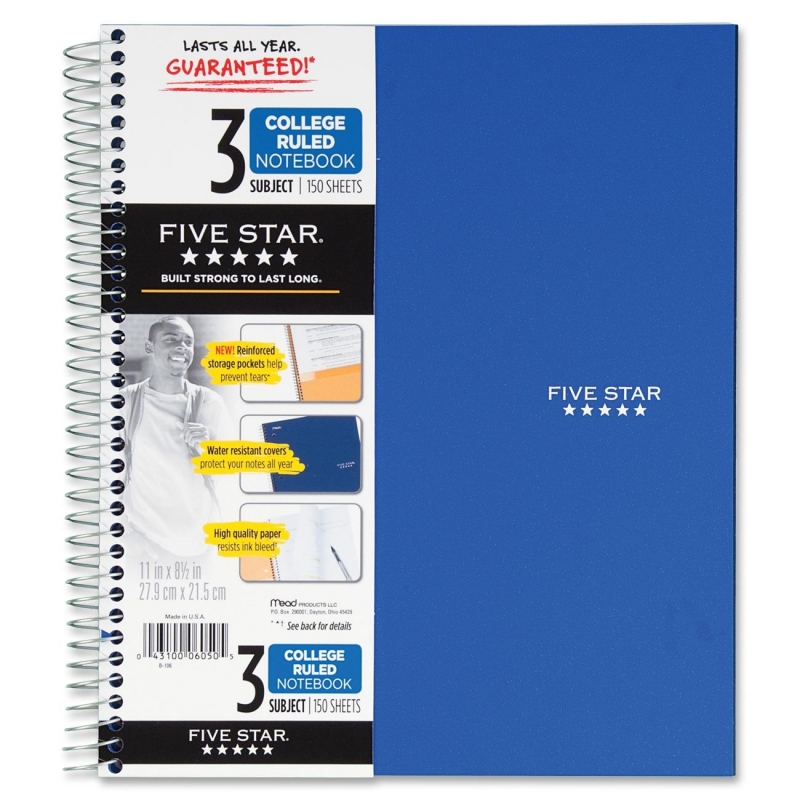 Mead Mead Five Star 3-Subject Notebook 06210 MEA06210