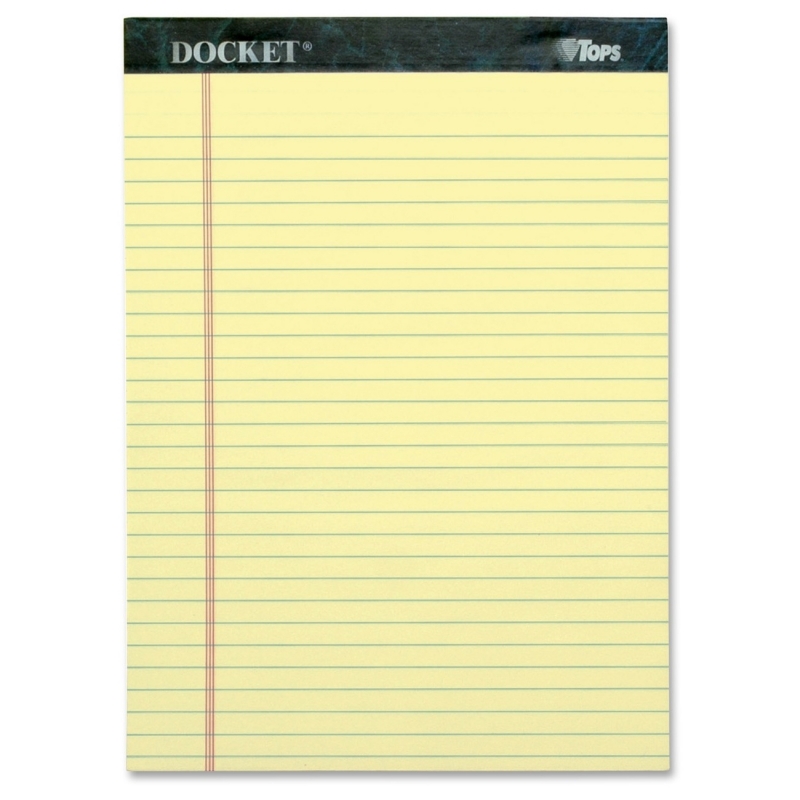TOPS TOPS Docket Letr-Trim Legal Rule Canary Legal Pads 63400 TOP63400