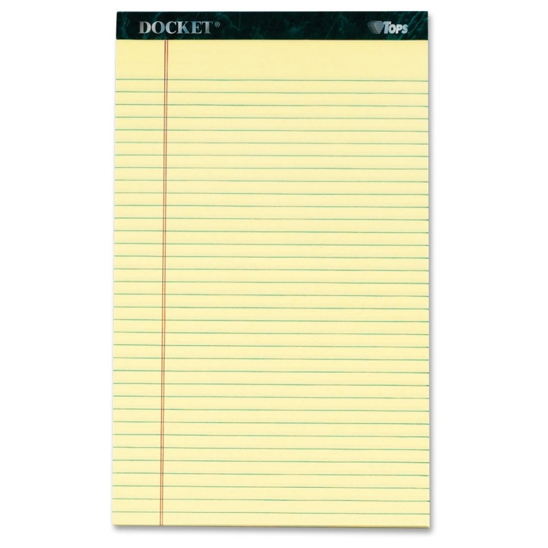 TOPS TOPS Docket Letr-Trim Legal Rule Canary Legal Pads 63580 TOP63580