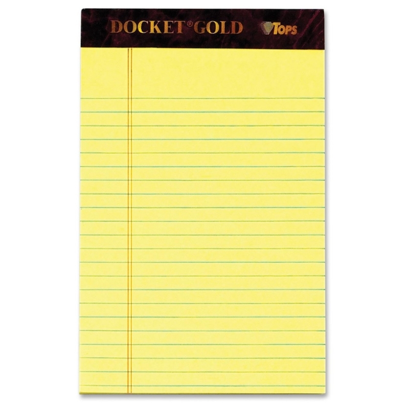TOPS TOPS Docket Gold Jr. Legal Ruled Canary Legal Pads 63900 TOP63900