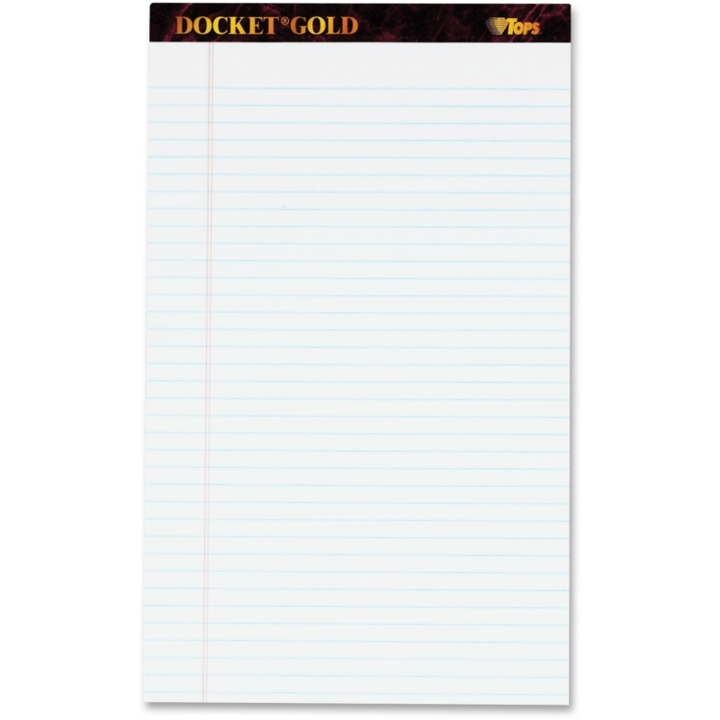 TOPS TOPS Docket Gold Legal Ruled White Legal Pads 63990 TOP63990