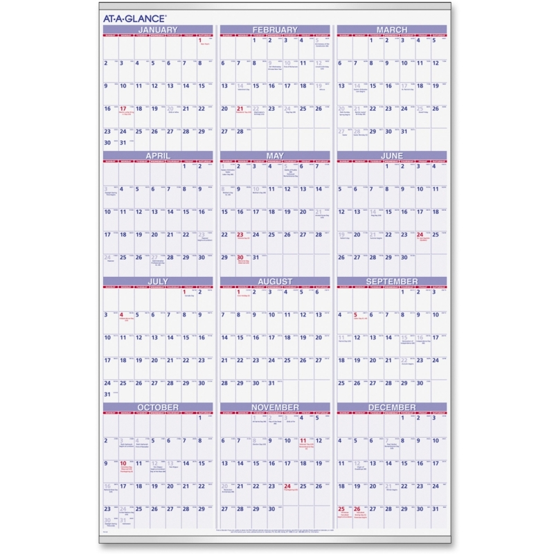 At-A-Glance At-A-Glance Yearly Wall Calendar PM12-28 AAGPM1228