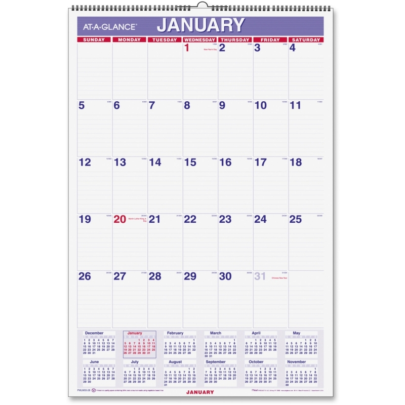 At-A-Glance At-A-Glance Laminated Wall Calendar PMLM03-28 AAGPMLM0328