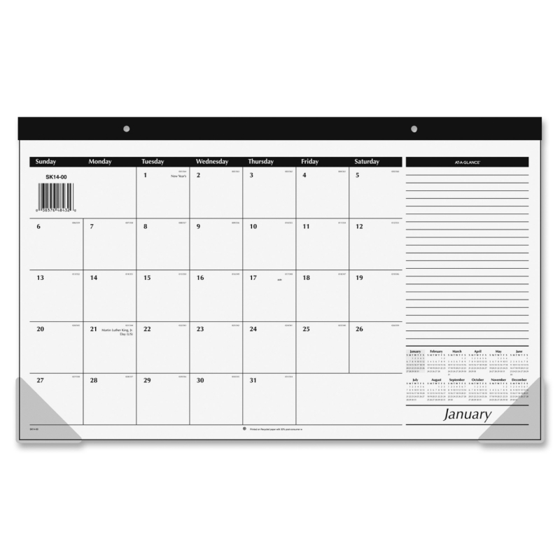 At-A-Glance At-A-Glance Monthly Compact Full Year Desk Pad Calendar SK14-00 AAGSK1400