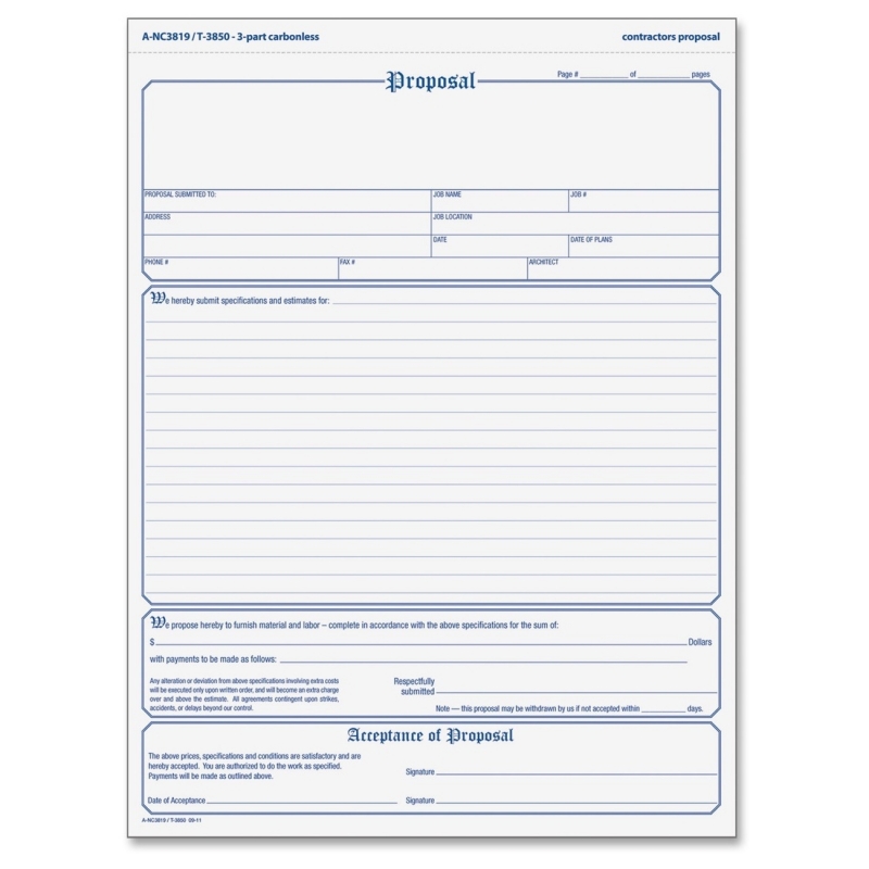 TOPS TOPS Triplicate Proposal Form 3850 TOP3850