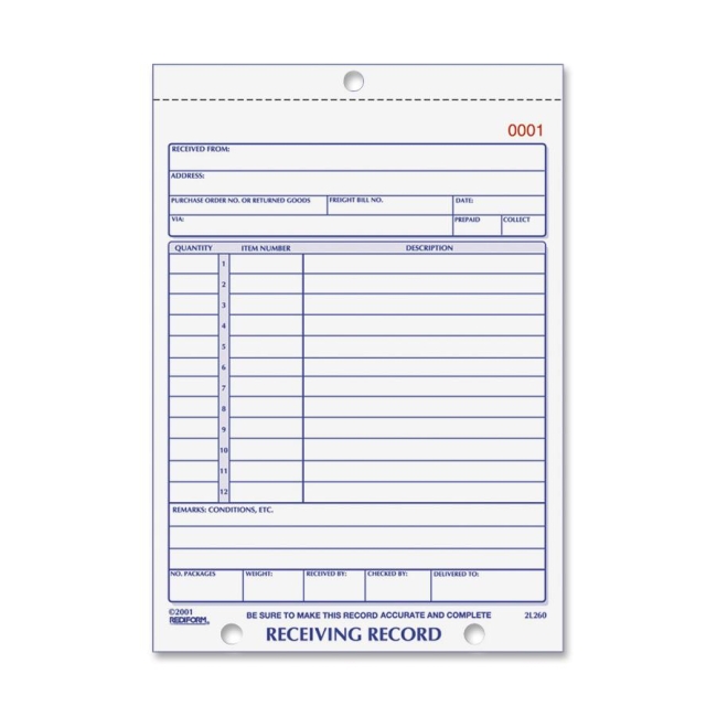 Rediform Rediform Receiving Record Slip Book 2L260 RED2L260