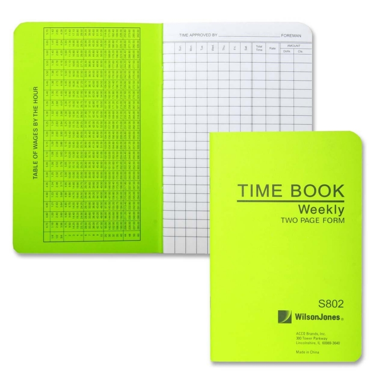 Wilson Jones Wilson Jones Foreman's Time Book WS802 WLJS802