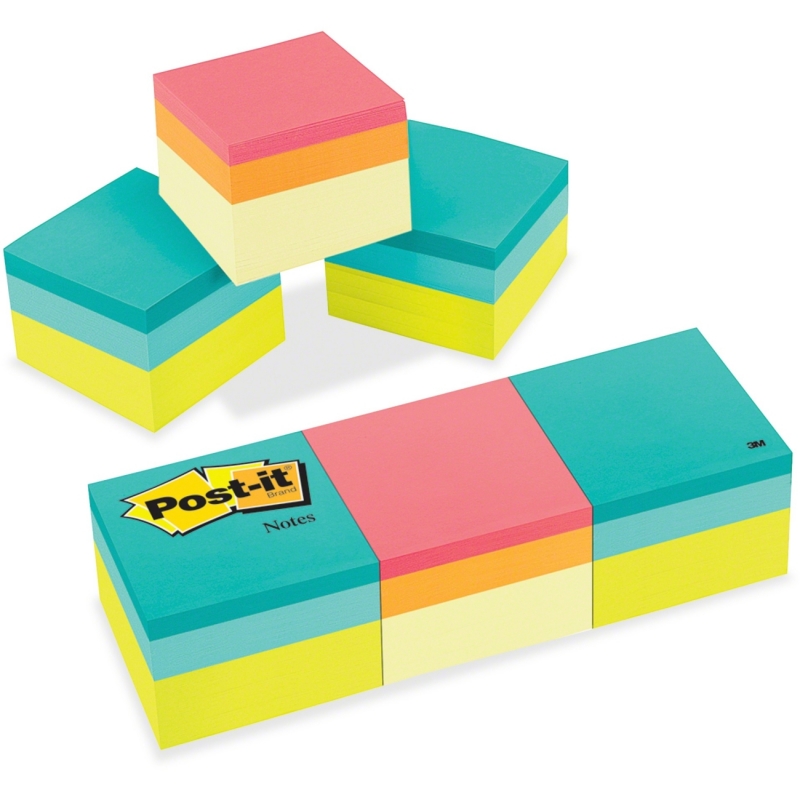 Post-it Post-it Assorted Bright Convenient Memo Cubes 2051-3PK MMM20513PK