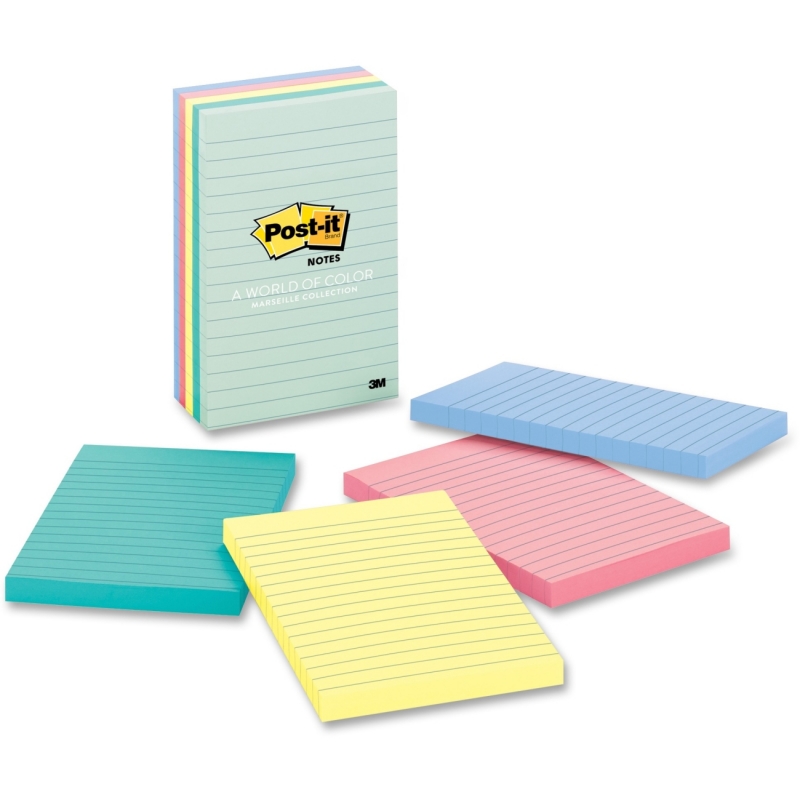Post-it Post-it Value Pack Marseille Lined Notes 660-5PK-AST MMM6605PKAST