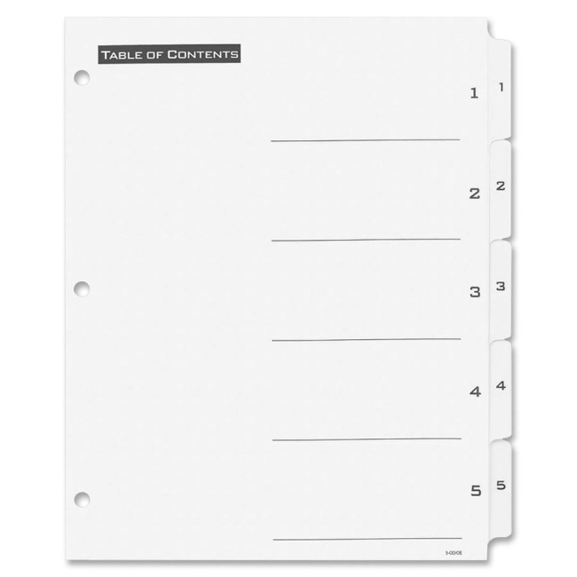 Avery Black-and White Table of Content Tab Dividers 11666 AVE11666