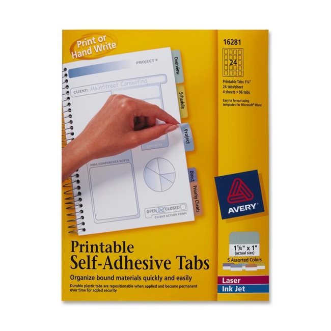 Avery Printable Self-Adhesive Tab 16281 AVE16281