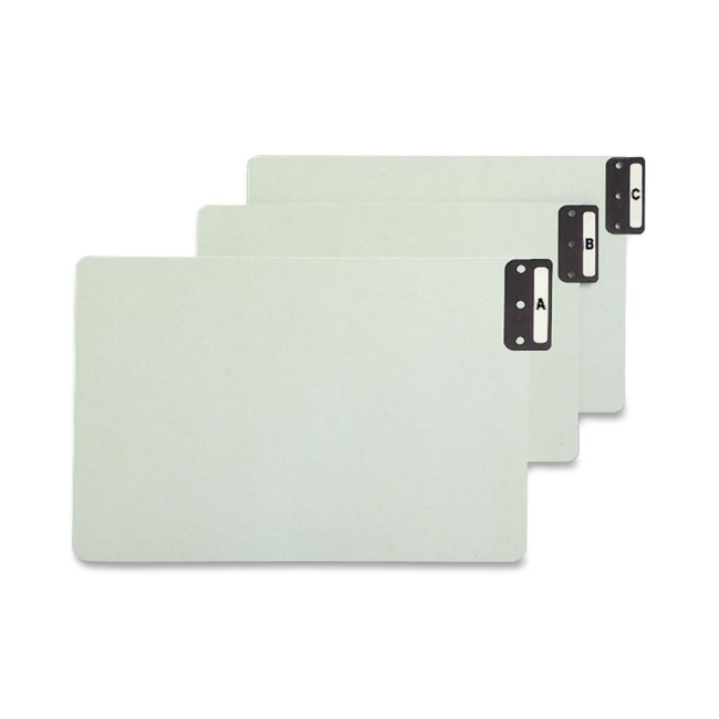 Smead Smead Gray/Green 100% Recycled Extra Wide End Tab Pressboard Guides with Vertical Metal Tab 63276 SMD63276