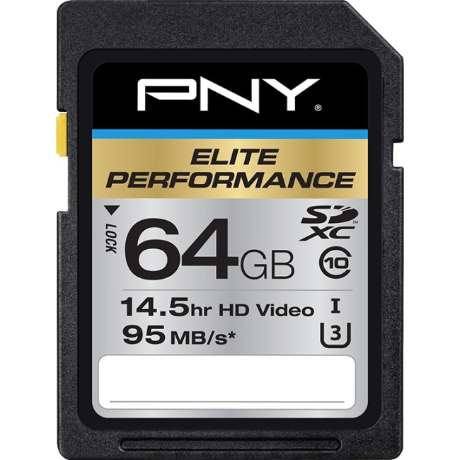 PNY Elite Performance SDXC Class 10 Memory Card P-SDX64U395-GE