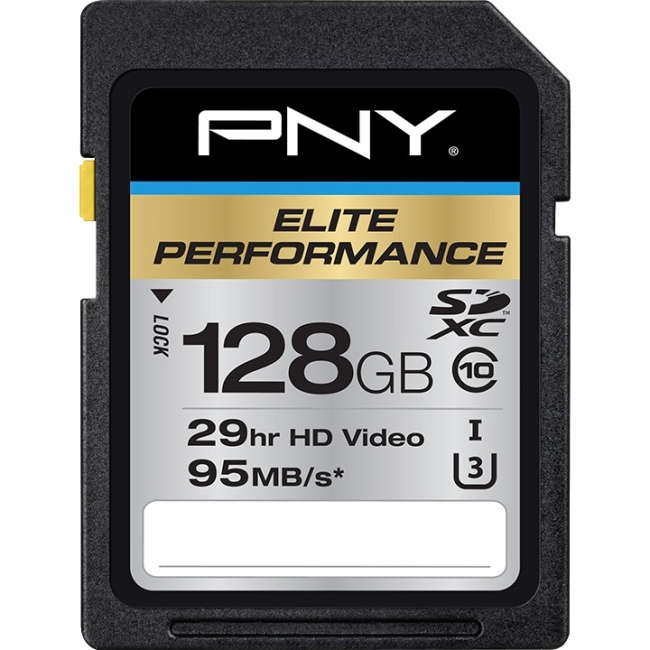 PNY Elite Performance SDXC Class 10 Memory Card P-SDX128U395-GE