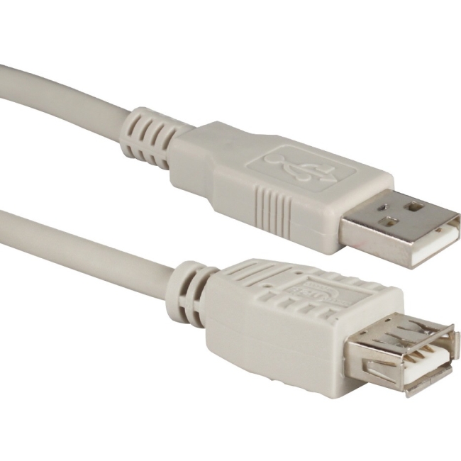 QVS 3ft USB 2.0 High-Speed 480Mbps Beige Extension Cable CC2210-03