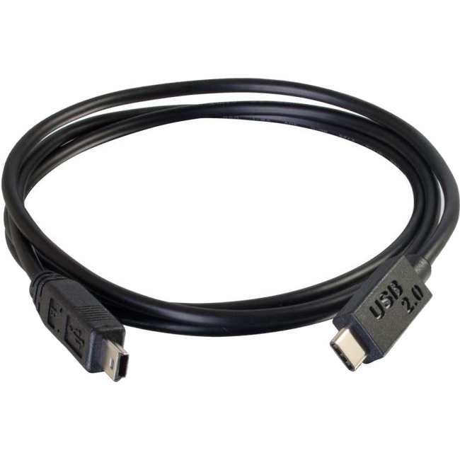 C2G 10ft USB 2.0 USB-C to USB-Mini B Cable M/M - Black 28856