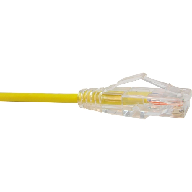 Unirise Clearfit Slim Cat6 Patch Cable, Snagless, Yellow, 8ft CS6-08F-YLW