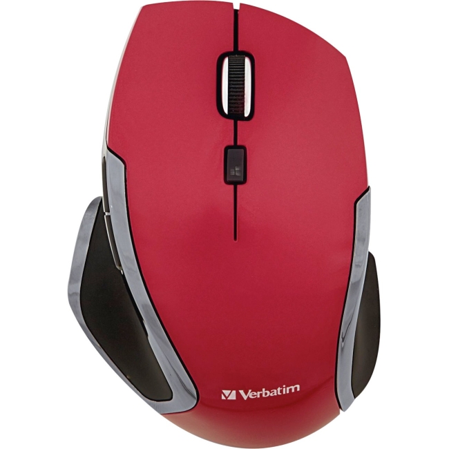 Verbatim Wireless Notebook 6-Button Deluxe Blue LED Mouse - Red 99018