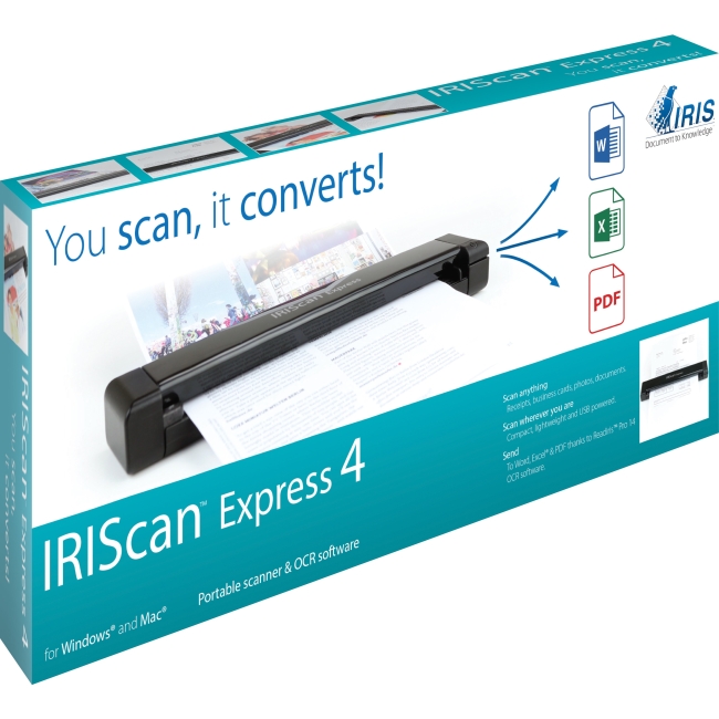 I.R.I.S. IRIScan Portable USB Simplex Color Scanner 458510 Express 4