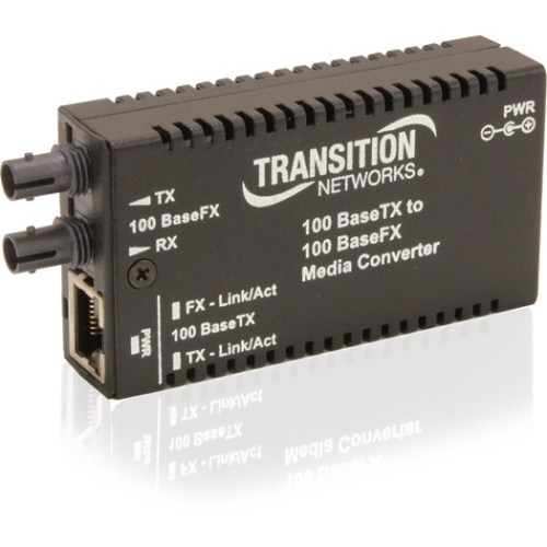 Transition Networks Mini Fast Ethernet Media Converter M/E-TX-FX-01(101)-NA M/E-TX-FX-01(101