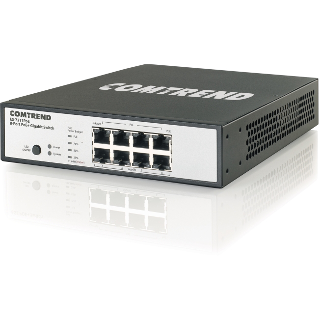 Comtrend 8-Port PoE+ Gigabit Ethernet Switch ES-7211POE