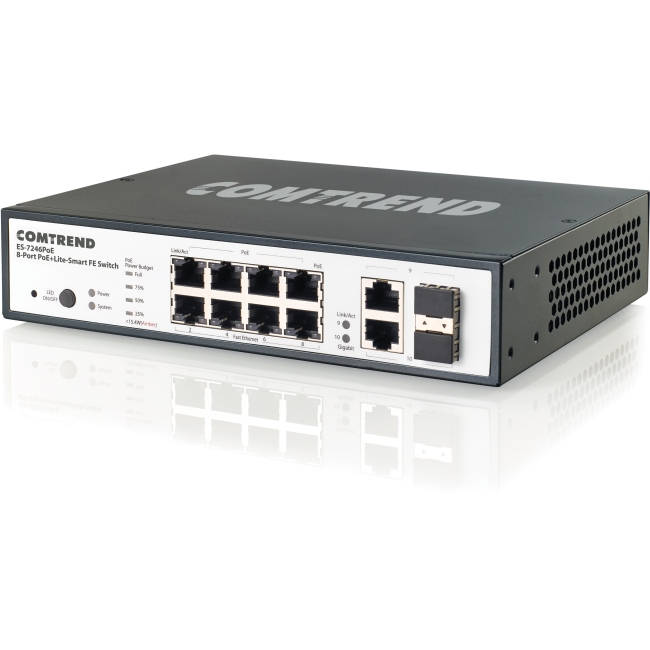 Comtrend 8-Port PoE+ Lite-Smart Fast Ethernet Switch ES-7246POE