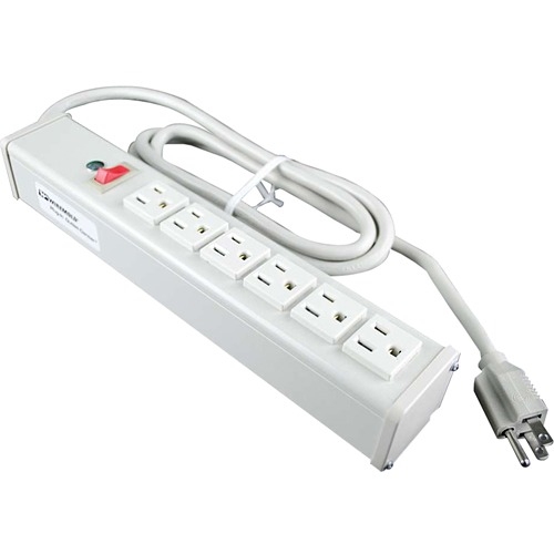 C2G 6ft Wiremold 6-Outlet Plug-In Center Unit 120v/15a Lighted Switch Power Strip 16295