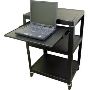 Hamilton Buhl Steel Cart, Adjustable 26" to 42" with Pull Out Laptop Shelf and Electric HASHV4226-E