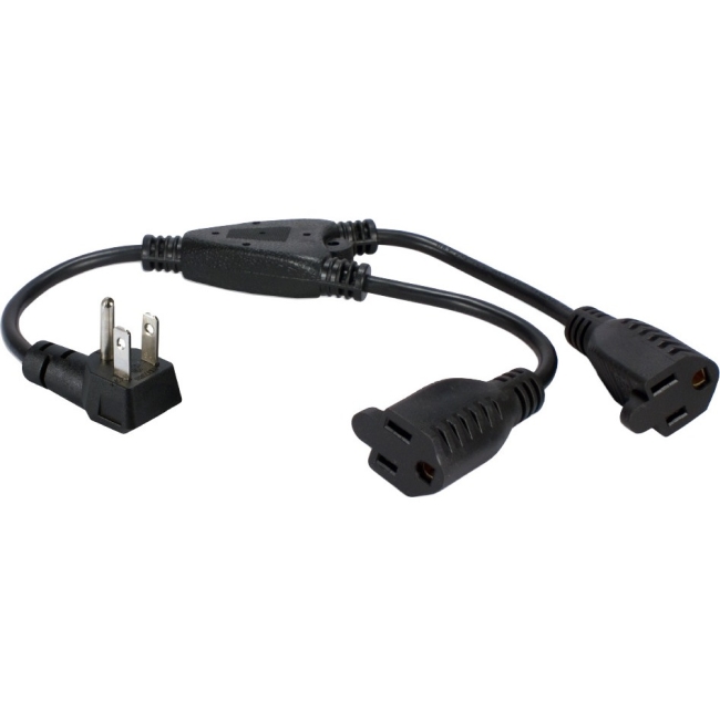 QVS 6-Pack 12 Inches 90degree Flat-Plug OutletSaver AC Power Splitter Adaptor PPRT-ADPT2-6PK