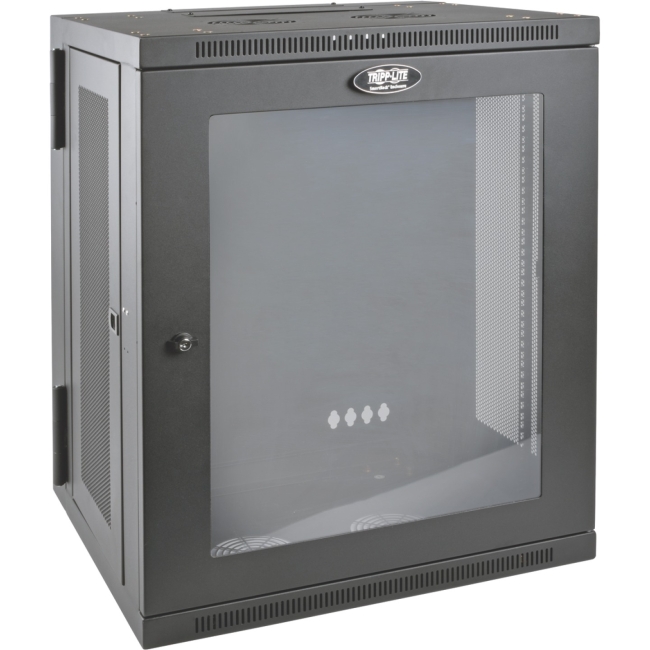 Tripp Lite SmartRack 15U Low-Profile Switch-Depth WallMount Rack Enclosure Cabinet SRW15USG