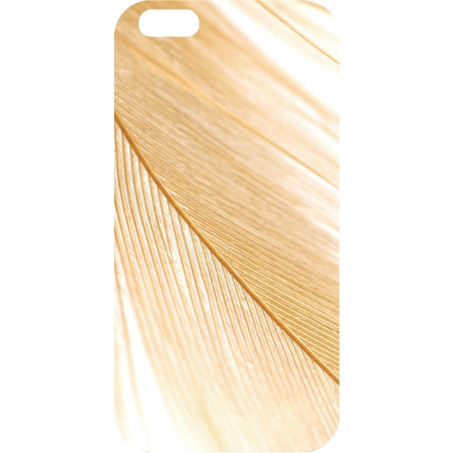 OTM iPhone 6 White Glossy Case Feather Collection, Gold IP6V1WG-FTR-01