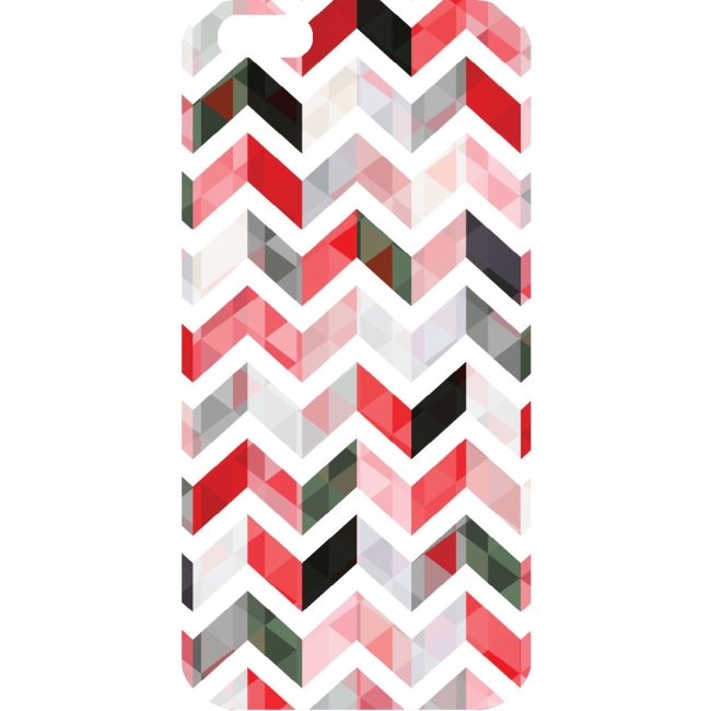 OTM iPhone 6 White Glossy Case Ziggy Collection, Red IP6V1WG-ZGY-02